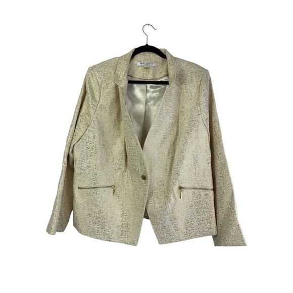 Peter Nygard Jackets & Blazers - Peter Nygard Women's Grand Luxe Gold & Beige Jacket